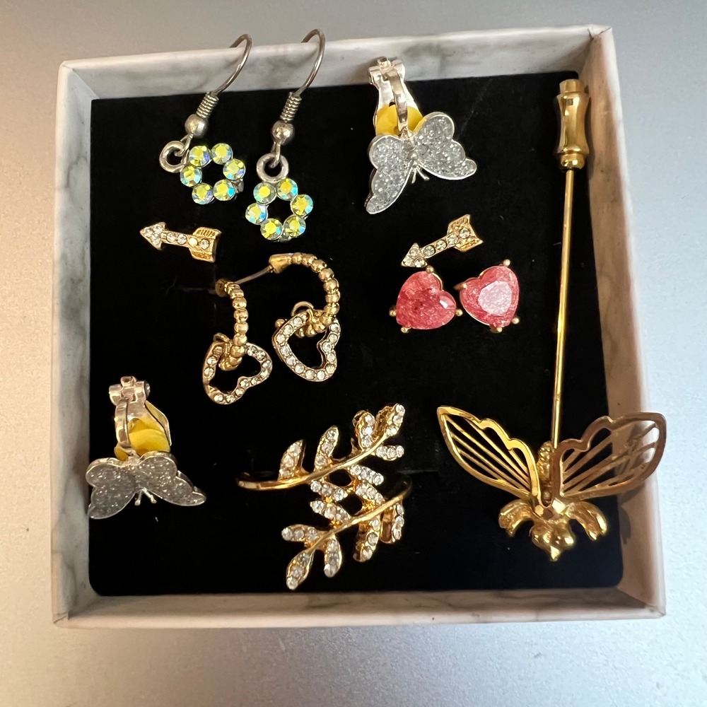 ☘️5/$25 Whimsical Nature Inspired Stud Earrings Rings Jewelry Lot Whimsigoth